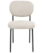 Set of 2 Dining Chairs LOLETA Fabric Light Beige