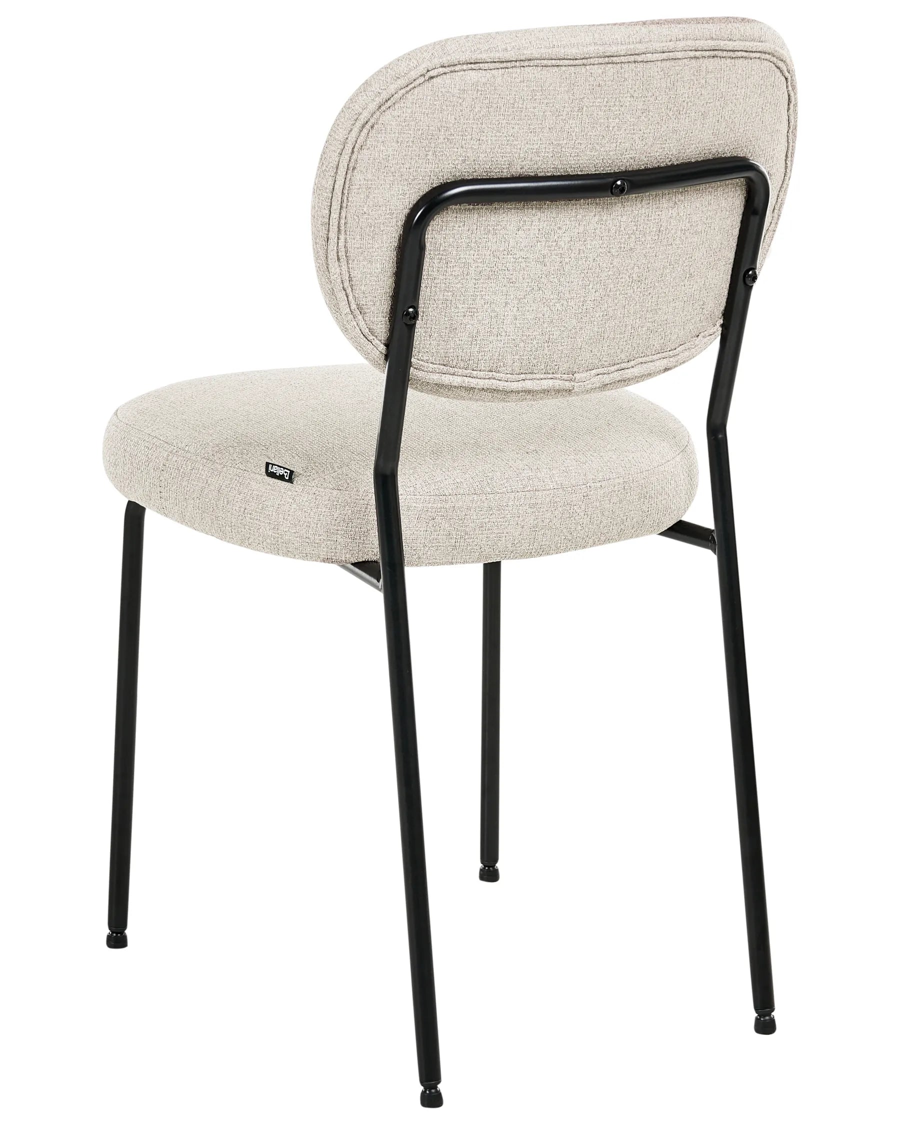 Set of 2 Dining Chairs LOLETA Fabric Light Beige