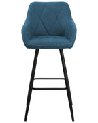 Set of 2 Bar Chairs DARIEN Sea Blue
