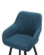 Set of 2 Bar Chairs DARIEN Sea Blue