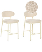 Set of 2 Bar Chairs UNITY Boucle Light Beige