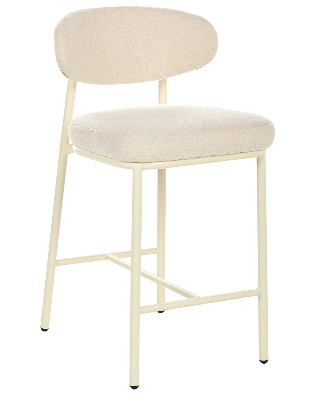 Set of 2 Bar Chairs UNITY Boucle Light Beige