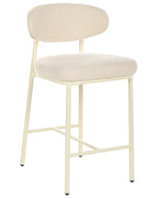 Set of 2 Bar Chairs UNITY Boucle Light Beige
