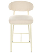 Set of 2 Bar Chairs UNITY Boucle Light Beige