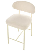 Set of 2 Bar Chairs UNITY Boucle Light Beige