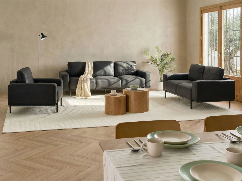 Armchair SOVIK Faux Leather Black