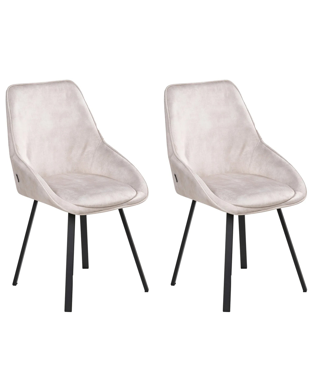 Set of 2 Dining Chairs Swivel TERLTON Velvet Light Beige