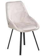 Set of 2 Dining Chairs Swivel TERLTON Velvet Light Beige