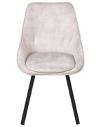 Set of 2 Dining Chairs Swivel TERLTON Velvet Light Beige