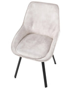 Set of 2 Dining Chairs Swivel TERLTON Velvet Light Beige