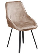 Set of 2 Dining Chairs Swivel TERLTON Velvet Beige