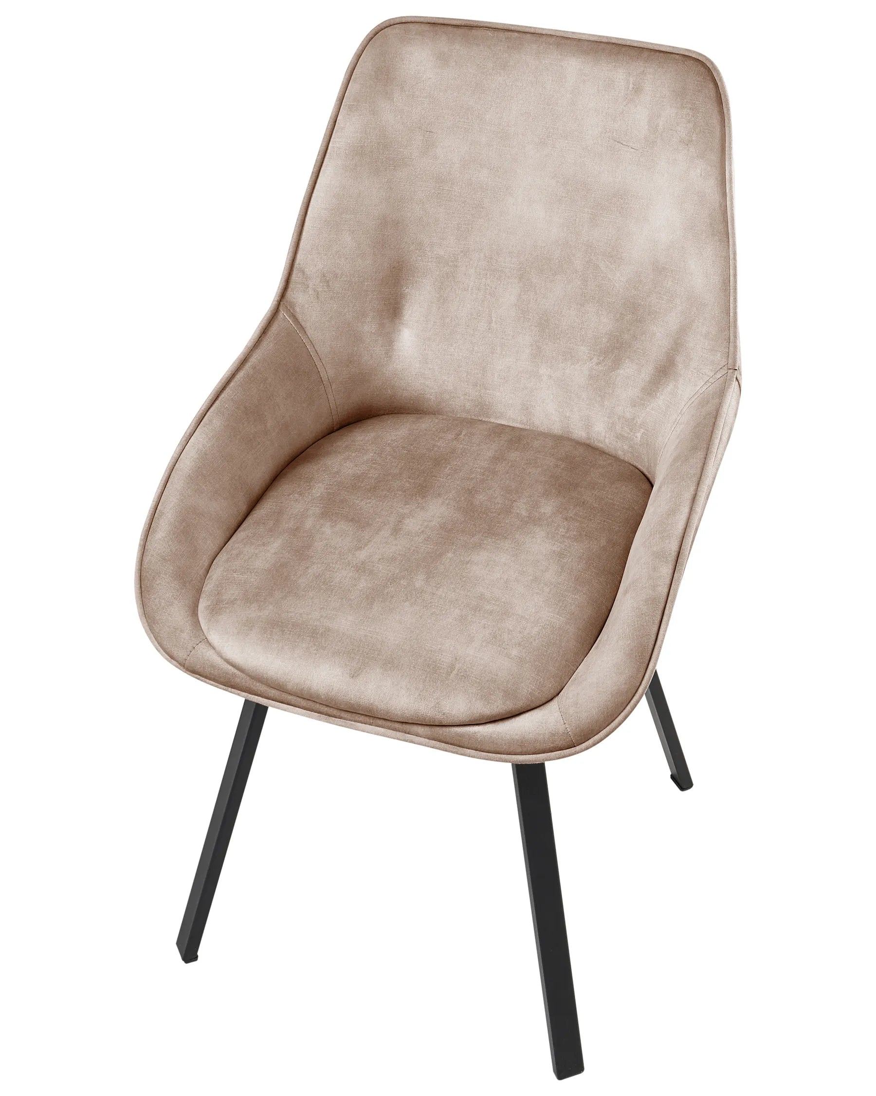 Set of 2 Dining Chairs Swivel TERLTON Velvet Beige