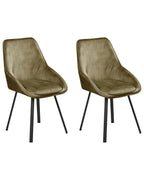 Set of 2 Dining Chairs Swivel TERLTON Velvet Green