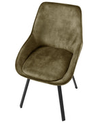 Set of 2 Dining Chairs Swivel TERLTON Velvet Green