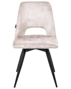 Set of 2 Dining Chairs Swivel HALLETT Velvet Light Beige