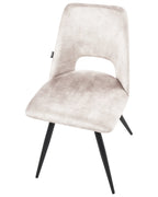 Set of 2 Dining Chairs Swivel HALLETT Velvet Light Beige