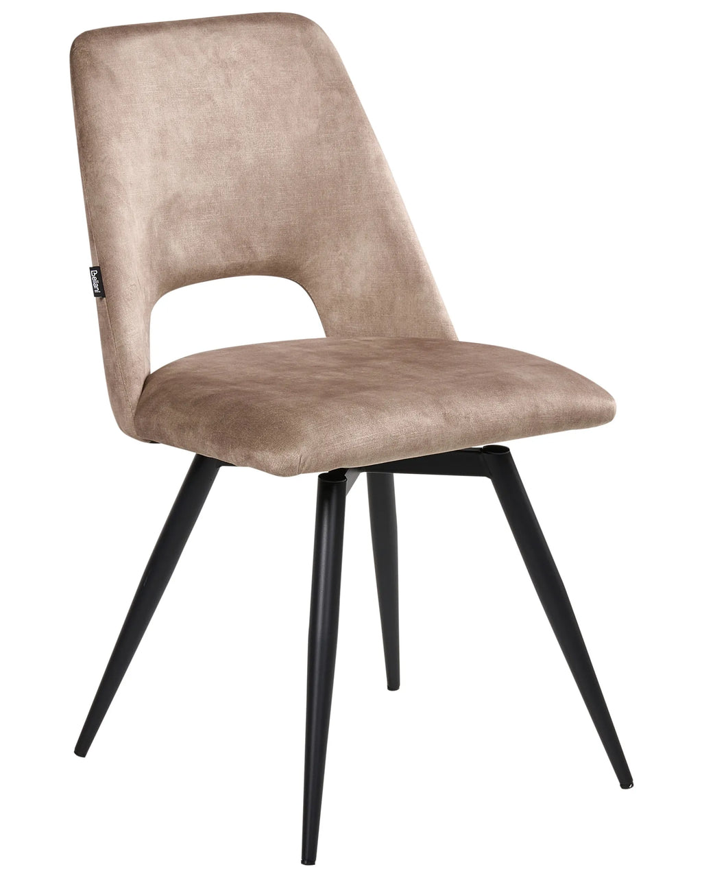 Set of 2 Dining Chairs Swivel HALLETT Velvet Beige
