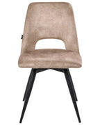 Set of 2 Dining Chairs Swivel HALLETT Velvet Beige