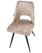 Set of 2 Dining Chairs Swivel HALLETT Velvet Beige