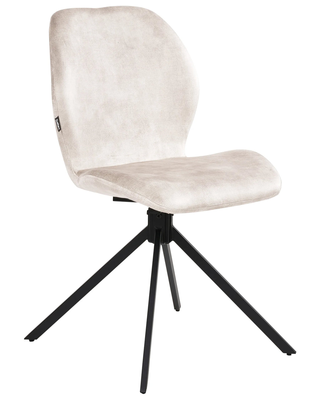 Set of 4 Dining Chairs Swivel MORRISON Velvet Light Beige
