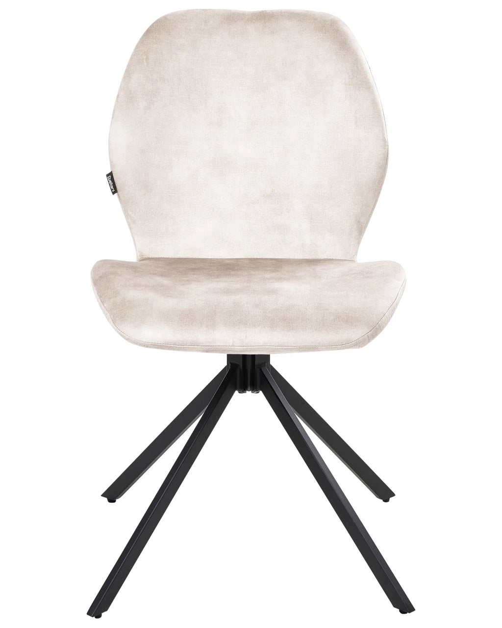Set of 4 Dining Chairs Swivel MORRISON Velvet Light Beige