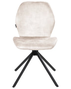 Set of 4 Dining Chairs Swivel MORRISON Velvet Light Beige