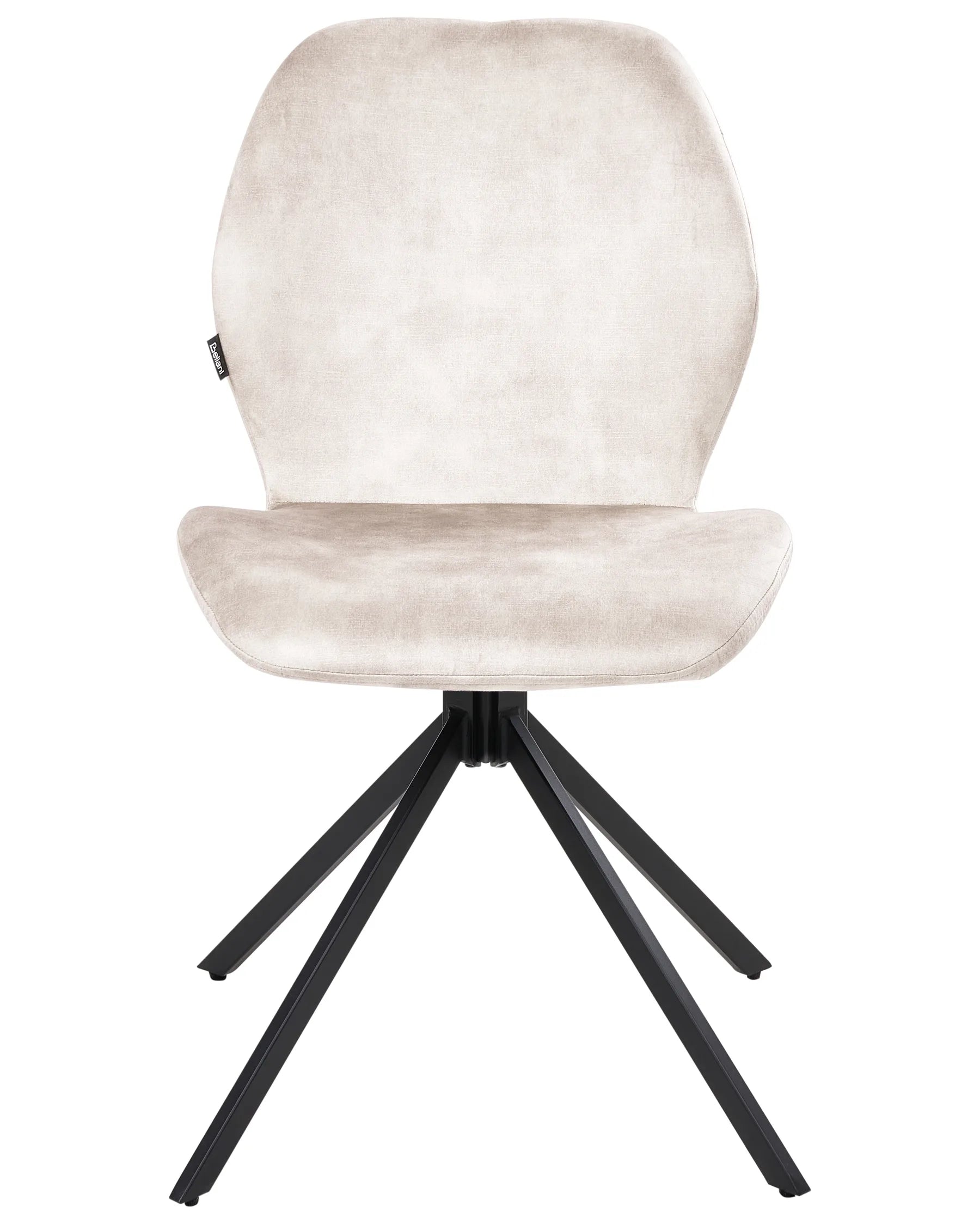 Set of 4 Dining Chairs Swivel MORRISON Velvet Light Beige