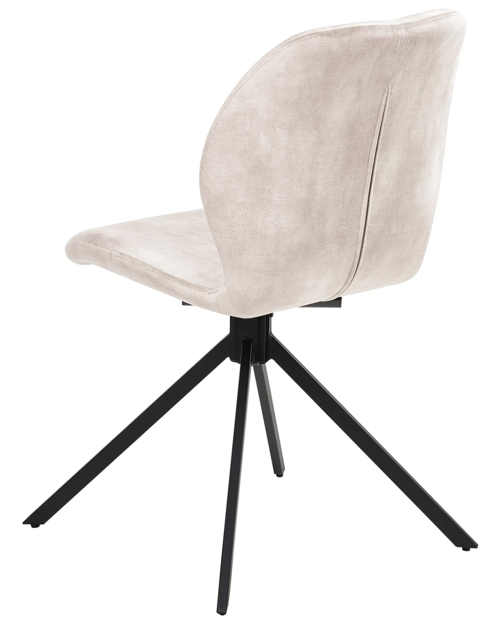 Set of 4 Dining Chairs Swivel MORRISON Velvet Light Beige