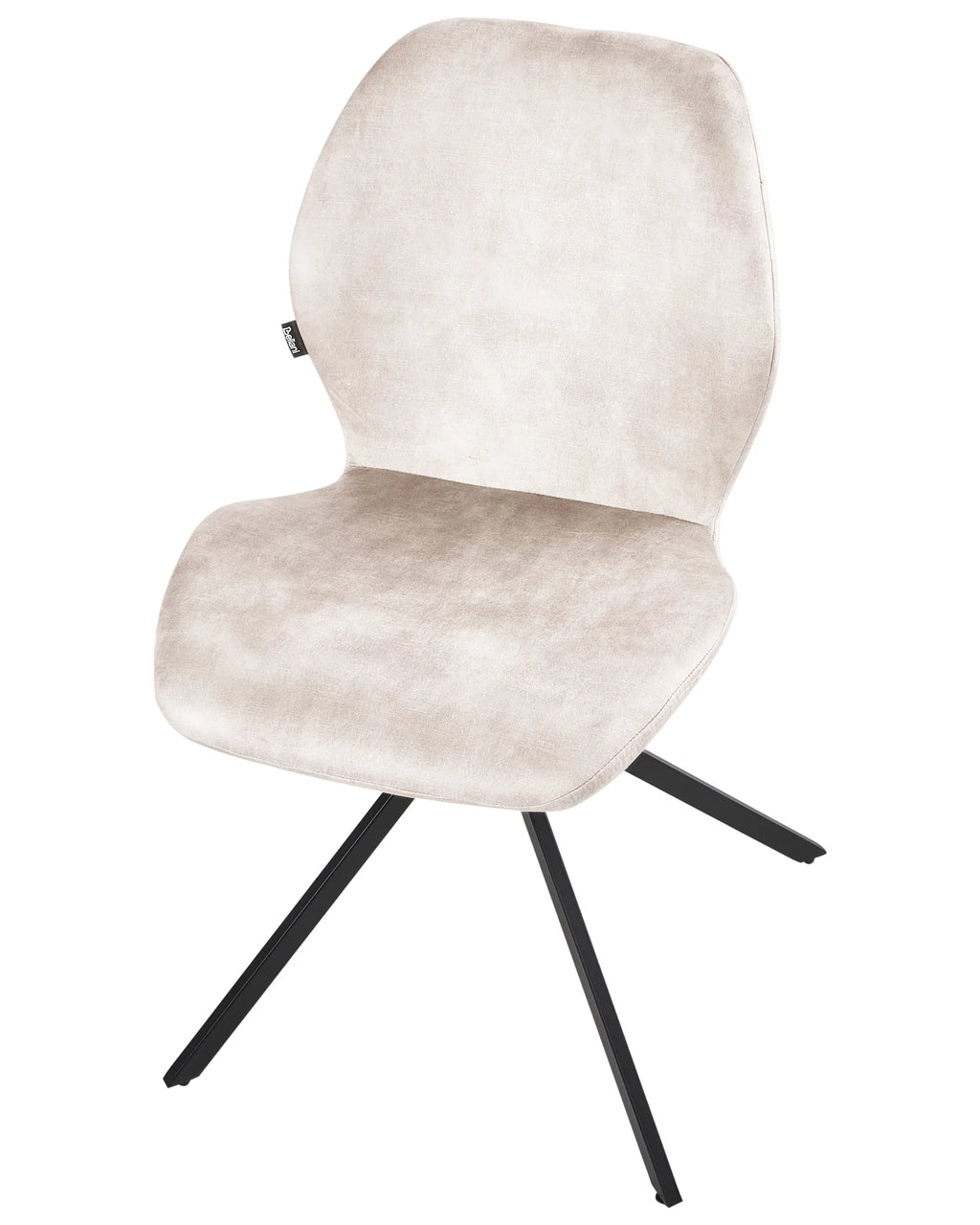 Set of 4 Dining Chairs Swivel MORRISON Velvet Light Beige