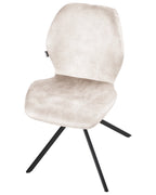 Set of 4 Dining Chairs Swivel MORRISON Velvet Light Beige