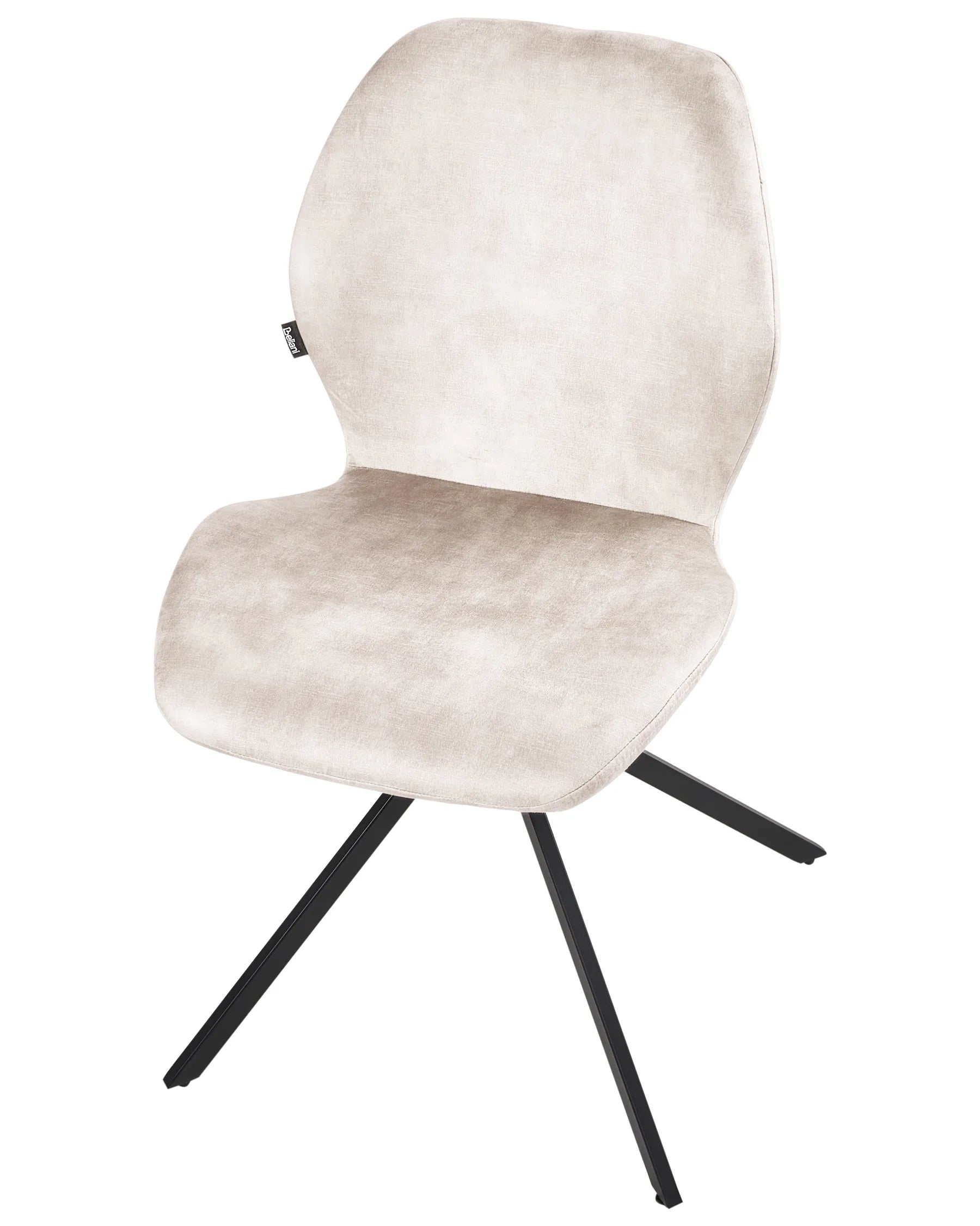 Set of 4 Dining Chairs Swivel MORRISON Velvet Light Beige