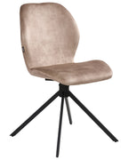 Set of 4 Dining Chairs Swivel MORRISON Velvet Beige