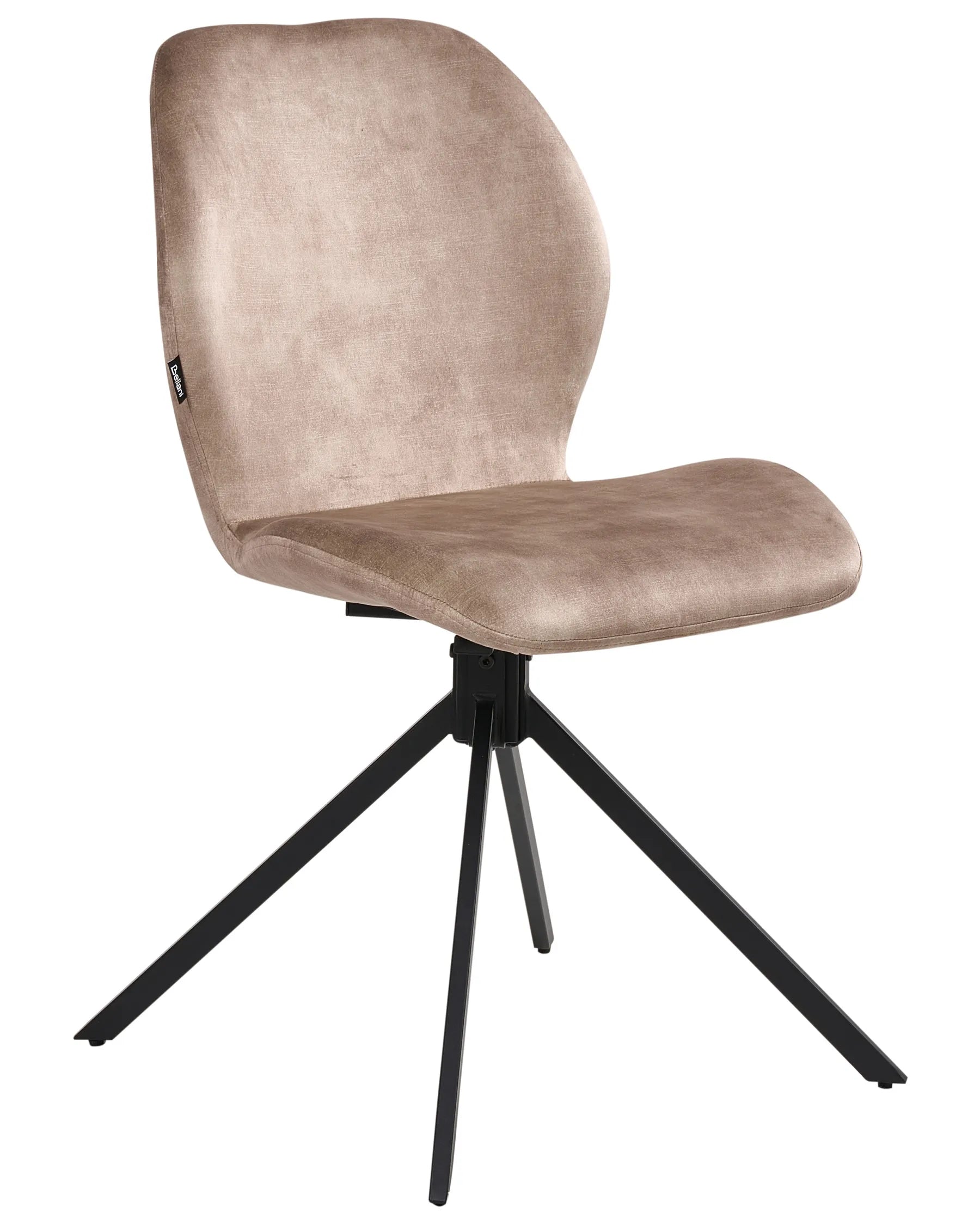 Set of 4 Dining Chairs Swivel MORRISON Velvet Beige