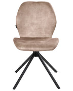 Set of 4 Dining Chairs Swivel MORRISON Velvet Beige