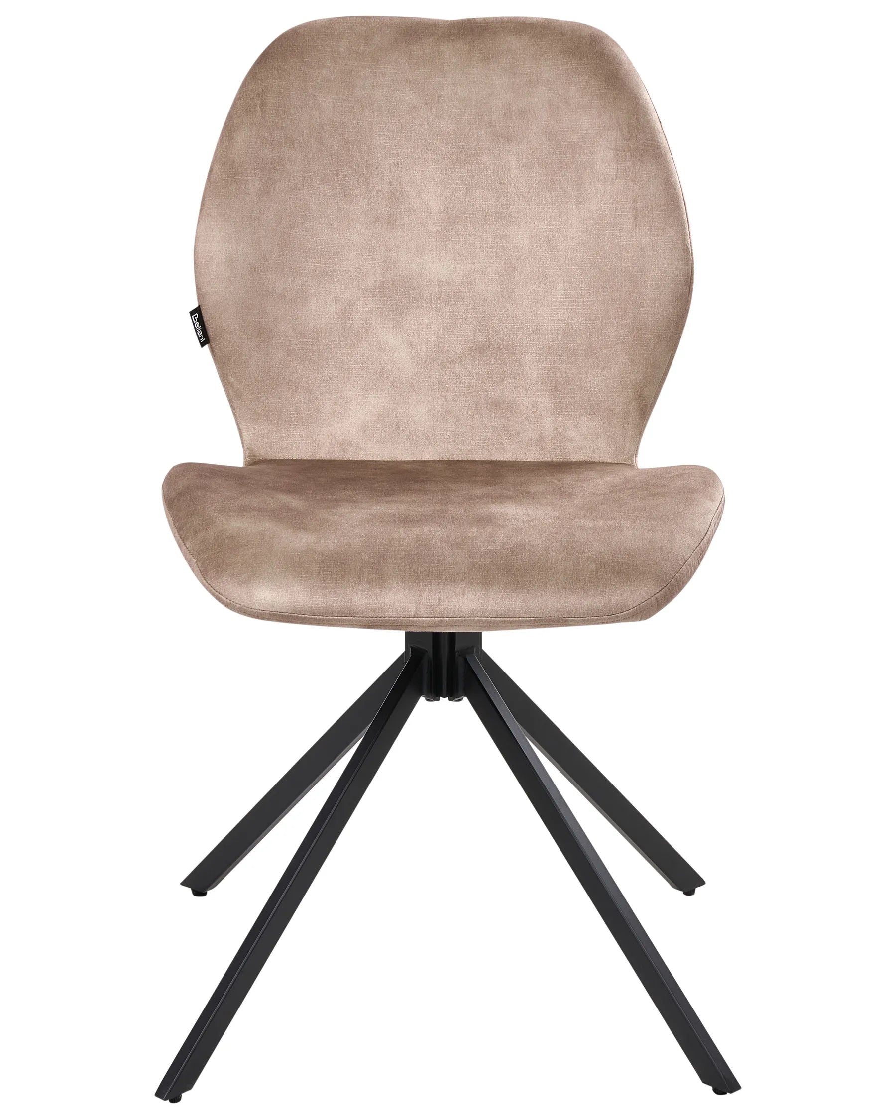 Set of 4 Dining Chairs Swivel MORRISON Velvet Beige