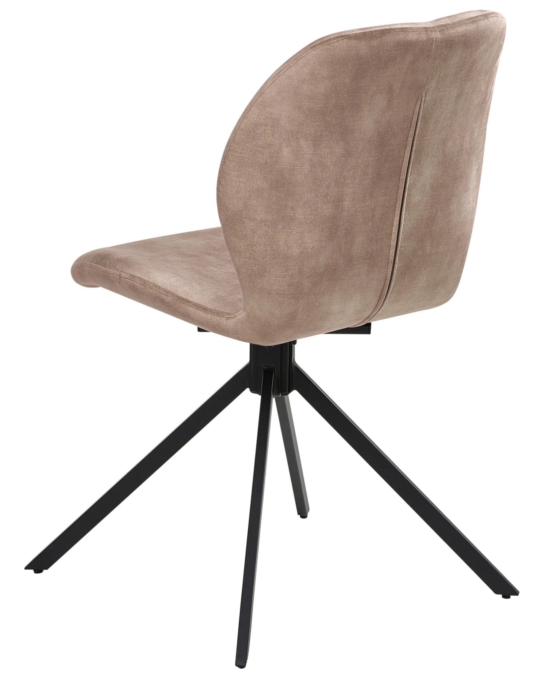 Set of 4 Dining Chairs Swivel MORRISON Velvet Beige