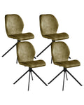 Set of 4 Dining Chairs Swivel MORRISON Velvet Green