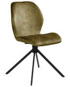 Set of 4 Dining Chairs Swivel MORRISON Velvet Green