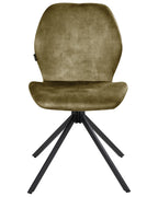 Set of 4 Dining Chairs Swivel MORRISON Velvet Green