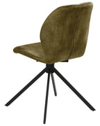 Set of 4 Dining Chairs Swivel MORRISON Velvet Green