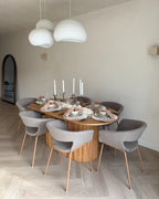 Set of 2 Dining Chairs ELMA Boucle Taupe