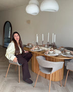 Set of 2 Dining Chairs ELMA Boucle Taupe