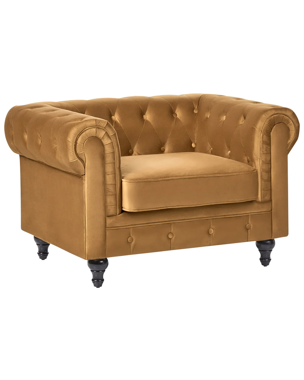 Armchair CHESTERFIELD Velvet Gold