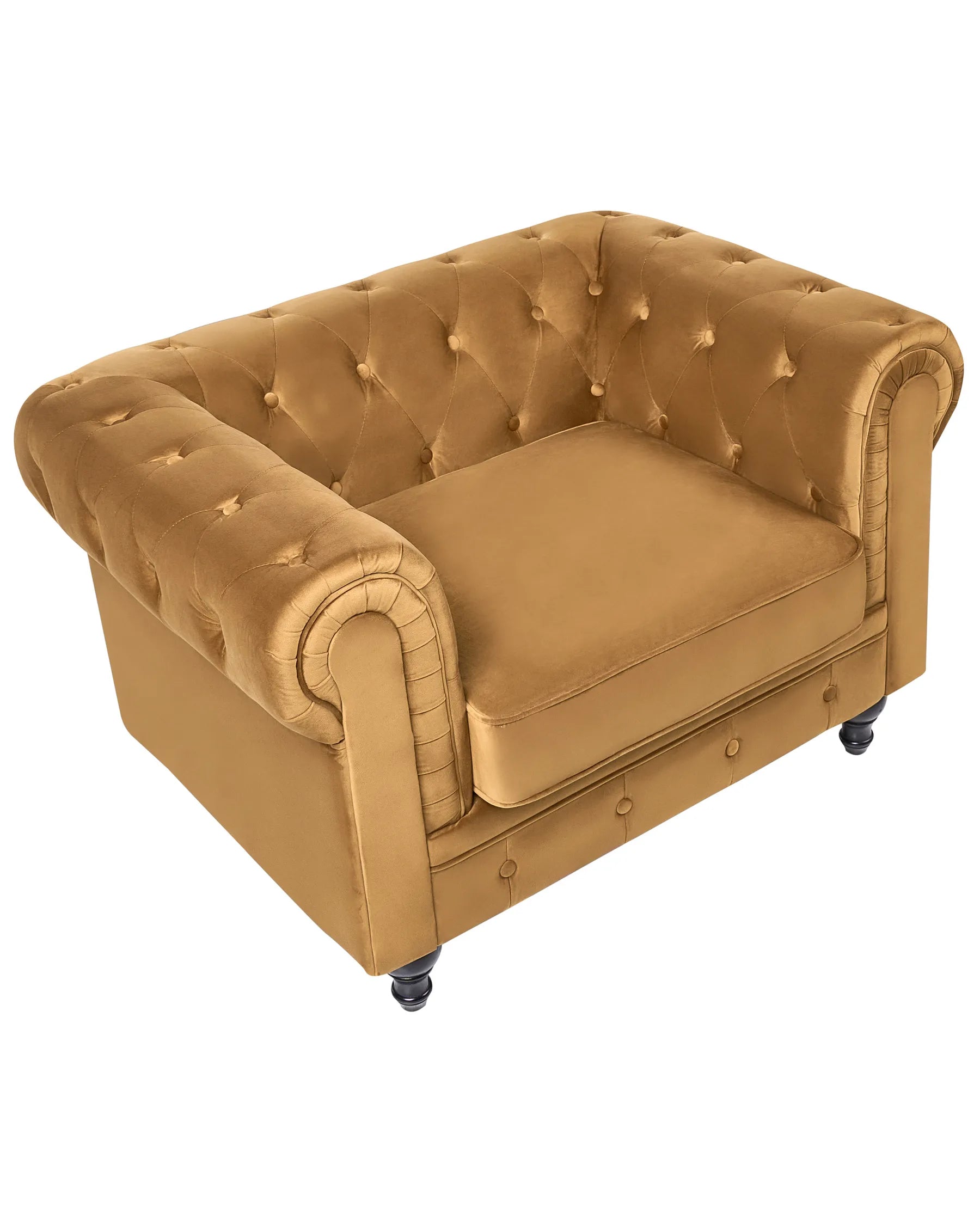 Armchair CHESTERFIELD Velvet Gold