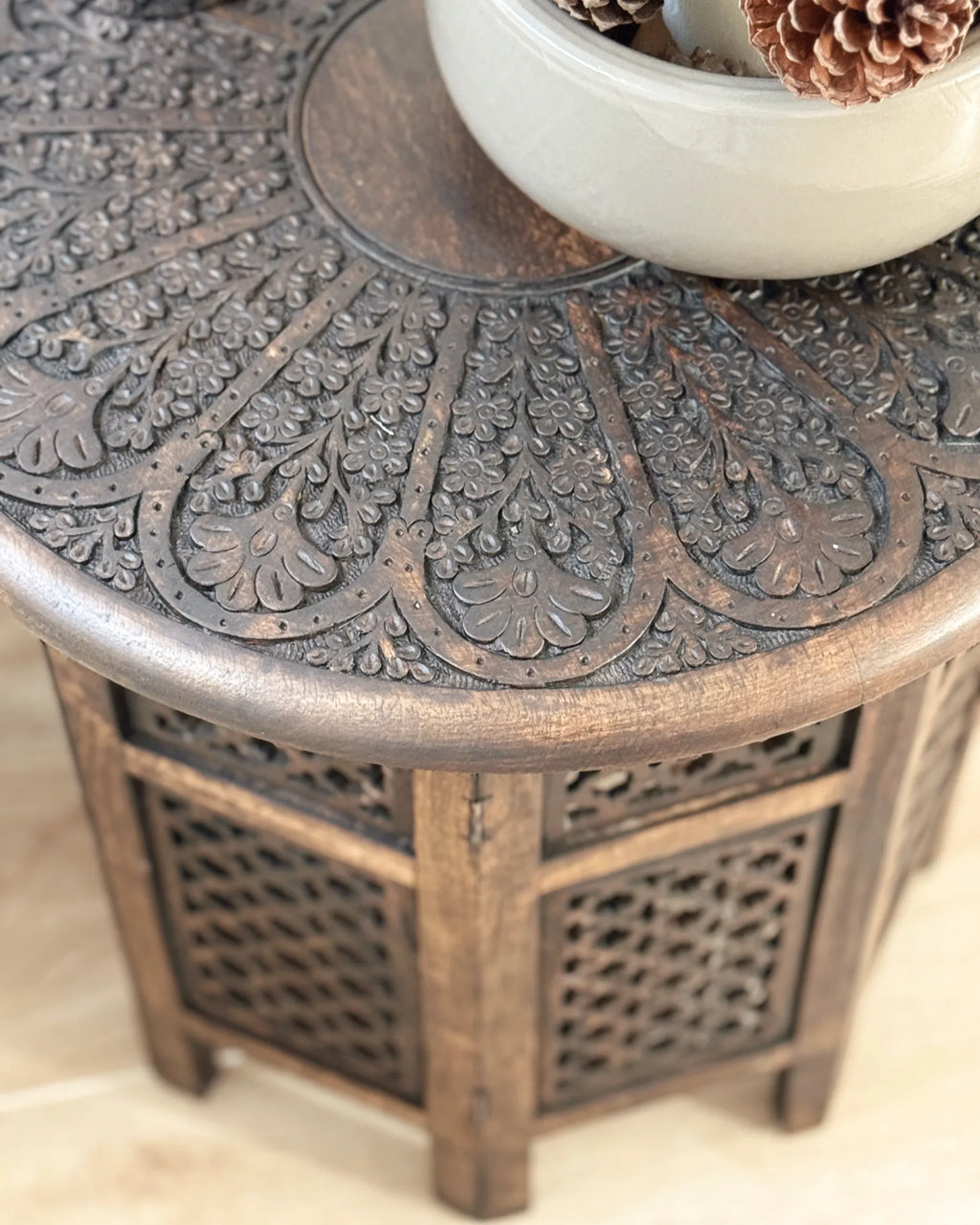 Side Table KUMALI Mango Wood Brown
