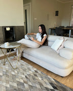 Side Table MERIDIAN Tempered Glass Marble/ Gold