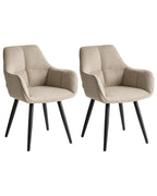 Set of 2 Dining Chairs TIRANO Faux Linen Beige