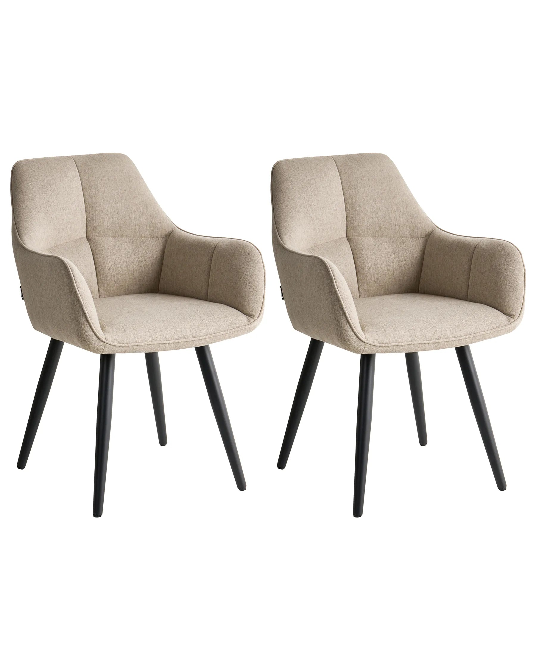 Set of 2 Dining Chairs TIRANO Faux Linen Beige