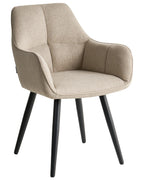 Set of 2 Dining Chairs TIRANO Faux Linen Beige