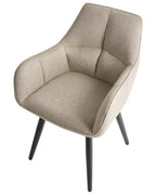 Set of 2 Dining Chairs TIRANO Faux Linen Beige